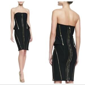 Herve Leger Xandra Bandage Knit Strapless Zipper Dress Size XS NWOT